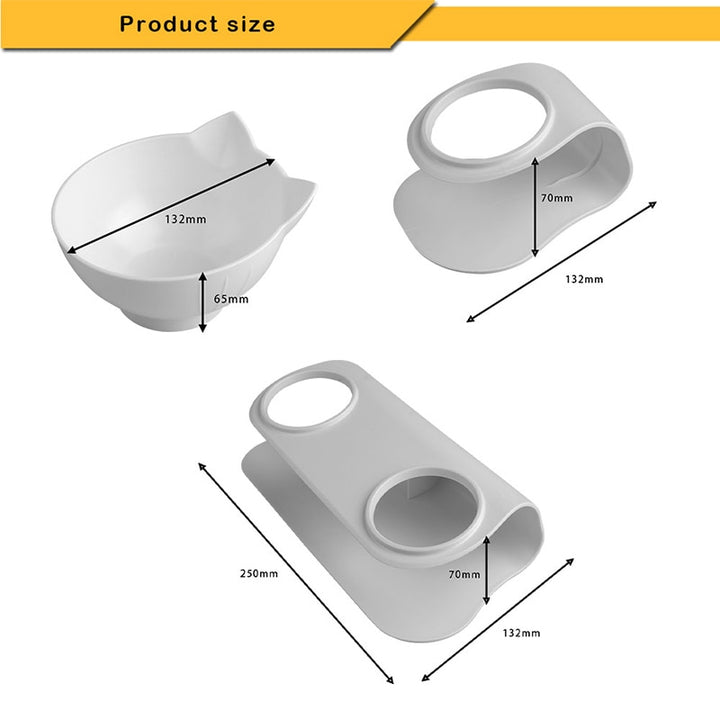 Pet Double Cat Bowl With Raised Stand