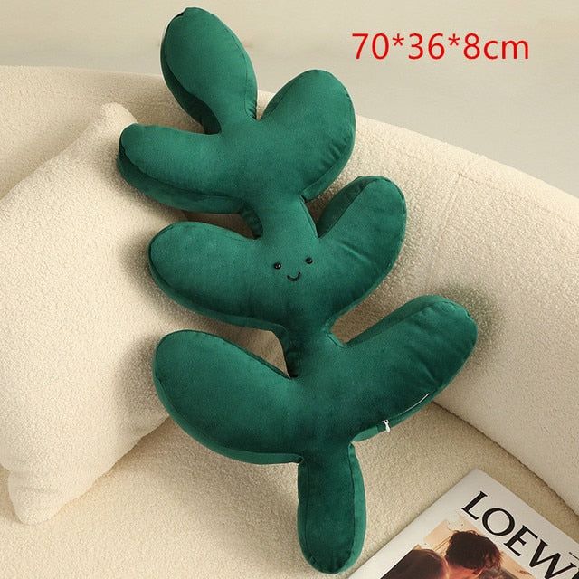 Green Leaf Plush Pillows