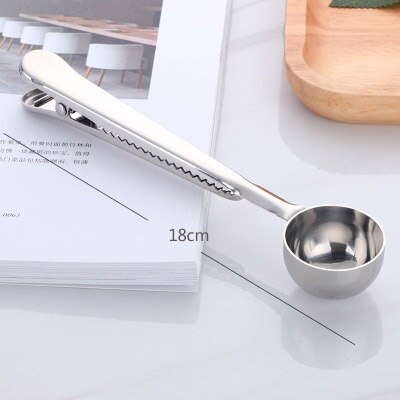 2 in 1  Stainless Steel Coffee Spoon Sealing Clip